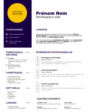 Exemple cv reconversion professionnelle