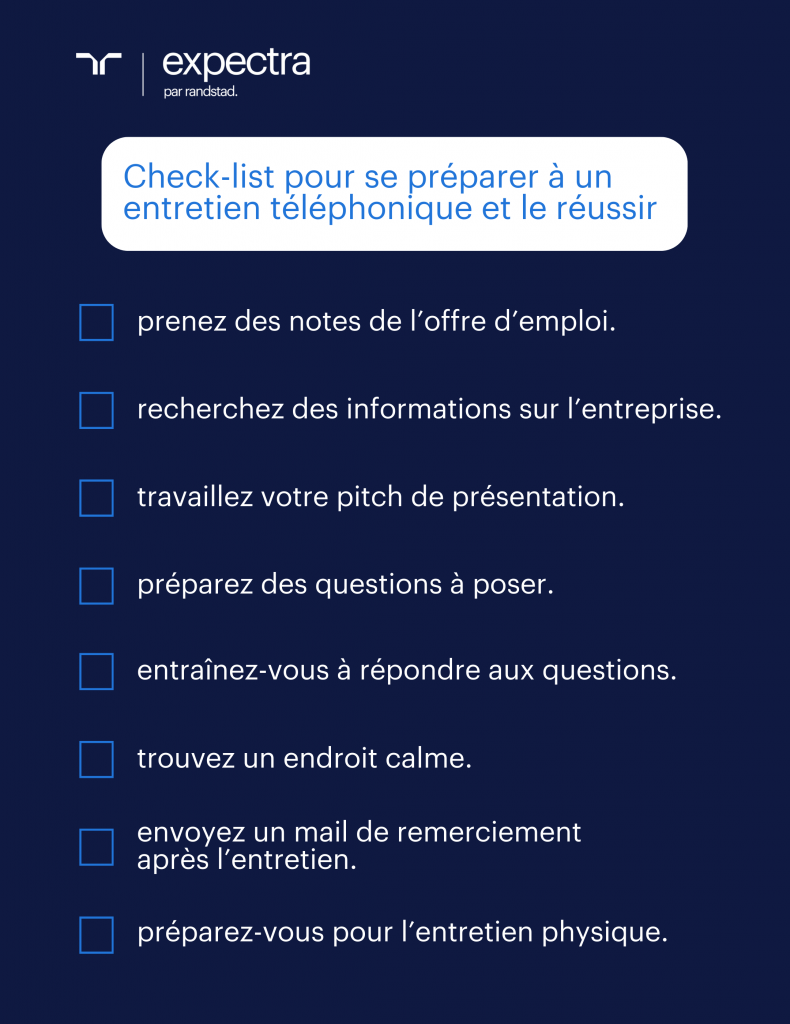 check-list pour préparer un entretien téléphonique et le réussir 